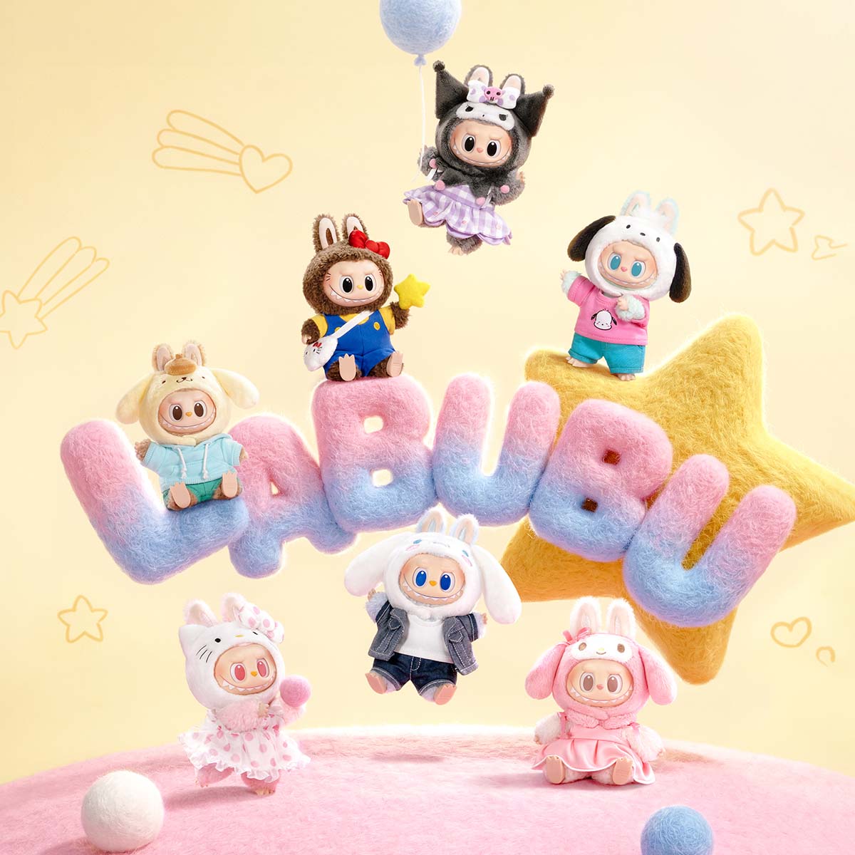 Pop Mart - The Monsters - Hello Kitty and Friends Series - Vinyl Plush Pendant - Blindbox