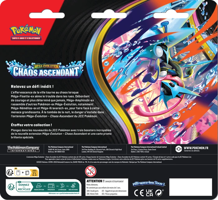 Pokémon - ME04 - Mega Evolution - Chaos Rising - 3-Pack Blister