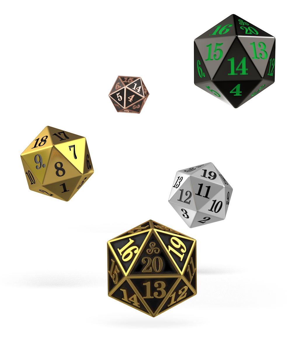 Oakie Doakie Dice - D20 Spindown Dice Set - Metal [5]